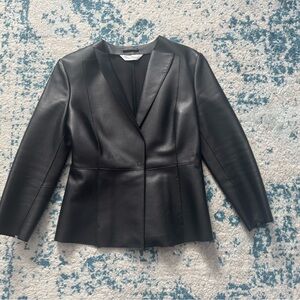 MaxMara Black Leather Blazer